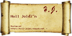 Holl Jolán névjegykártya