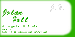 jolan holl business card