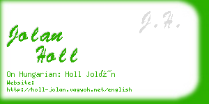 jolan holl business card